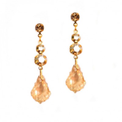 Archie Swarovski Crystal Bridal Earrings (Gold)